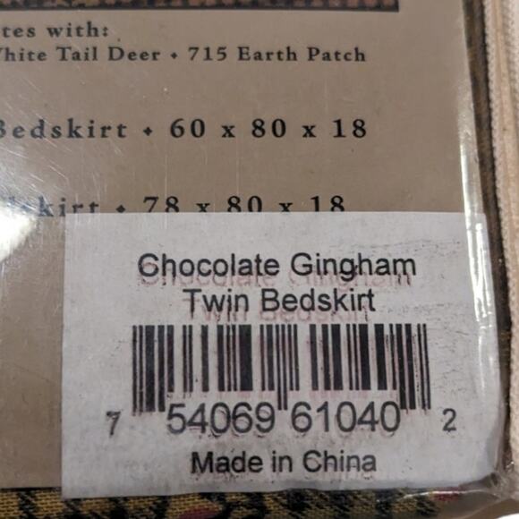 Donna Sharp Chocolate Gingham Twin Bedskirt - Picture 6 of 6